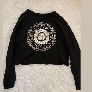 Shein black cropped long sleeve